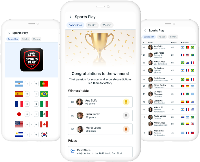 Platform with web and mobile access so everyone can play and connect wherever they are.